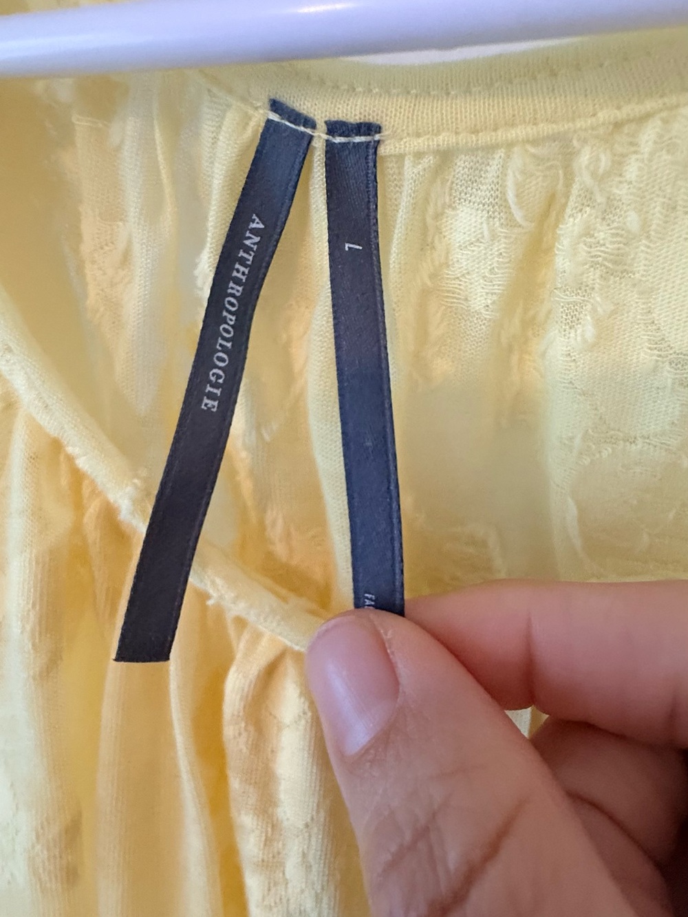 Anthropologie Pastel Yellow Floral Burnout Flutter Sleeve Blouse🤩 - Picture 6 of 8